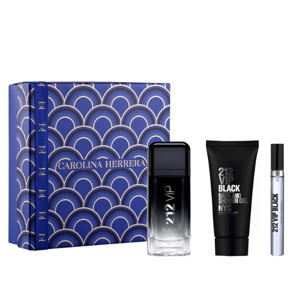 Perfume Set carolina herrera 212 Vip Black EDP 100 ML+10 ML + Gel De Ducha 100 ML Hombre