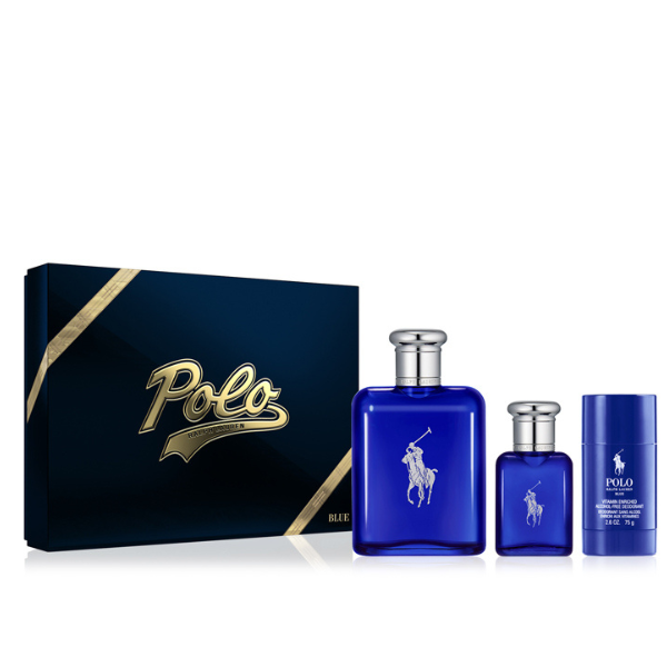 Perfume Ralph Lauren Set Polo Blue EDT 125 ML + 40 ML + Deo 75 ML Hombre