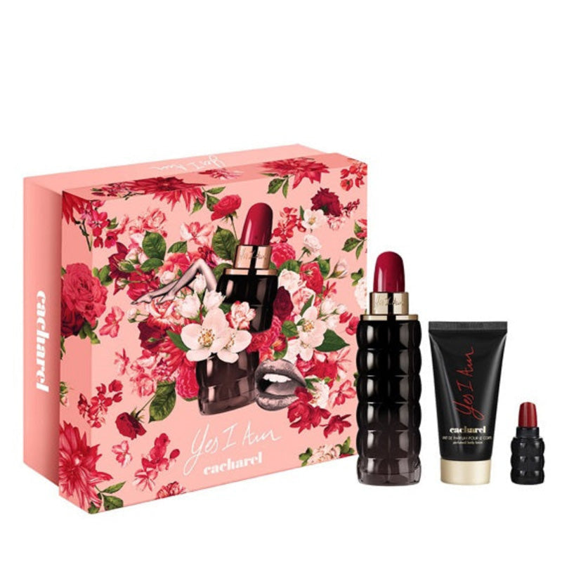 Set Cacharel Yes I Am EDP 75ml + Locion 50ml + EDP 5ml Mujer