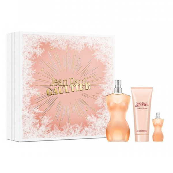 Perfume jean paul gaultier Classique Set  EDT 100 ML + 6 ml + 75 ML Crema Mujer