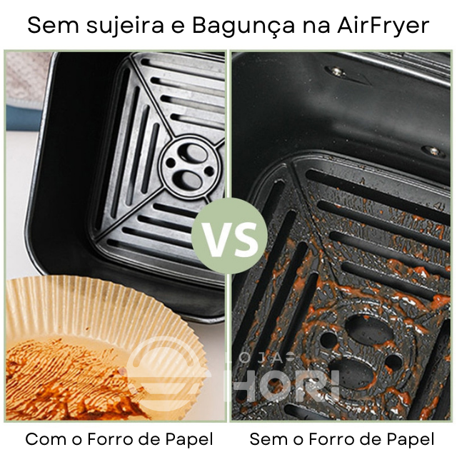 Forro de Papel Antiaderente Para Air Fryer