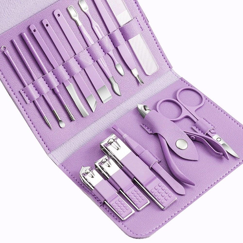 Kit 16 Em 1 de Manicure e Pedicure Profissional